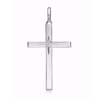 Sølv kors med zirkonia (29x18 mm) - GSD